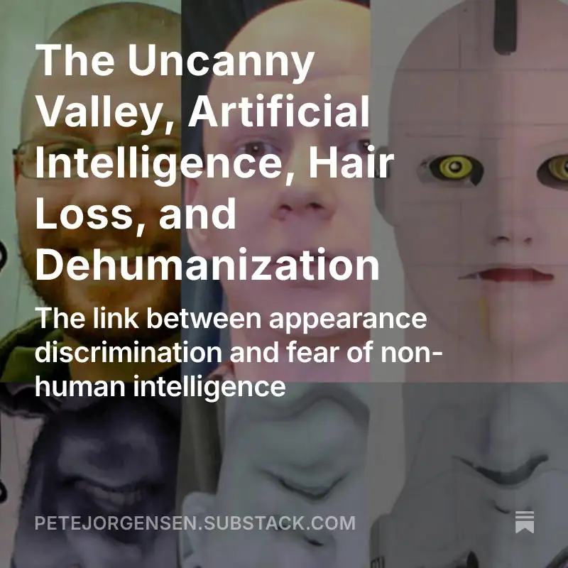 Three pictures of Pete Jorgensen, before, during, and after, hair loss